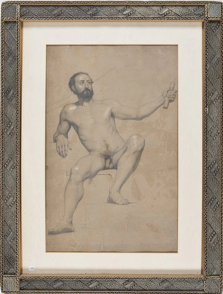 Studio accademico di uomo nudo